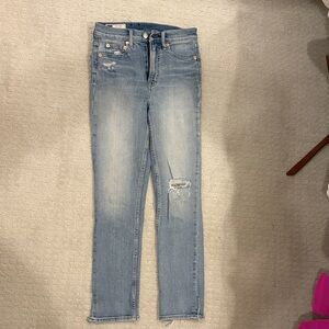 Women's Light Blue Distressed Jeans Gap Cigarette high rise